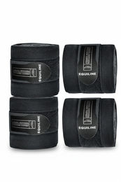 Produktbild von Equiline Polo Wickelbandagen Gamaschen 4er Set Schwarz