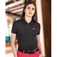 Produktbild von Equiline Poloshirt Carenc Damen Reitshirt Schwarz
