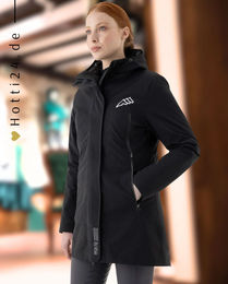 Produktbild von Equiline Regenjacke Cegnum Schwarz wasserdicht