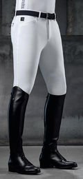Produktbild von Equiline Reithose EQ Willow II X-Grip Kniegrip für Herren in Weiß aus Baumwolle