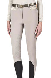 Produktbild von Equiline Reithose Gerlefh FullGrip für Damen in Taupe aus B-MOVE All-Seasons-Verbundstoff für ganzjähriges Reiten