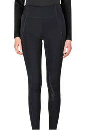 Equiline Reitleggings Gulk KnieGrip Damen Schwarz Lycra – Bild 1 von 1