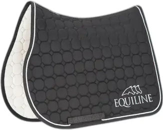 Equiline Schabracke Outline Sattelunterlage für Pferde aus Baumwolle Schwarz – Bild 1 von 6