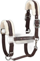 Equiline Tom Halfter aus Lammfellimitat für Vollblut in Braun – Bild 1 von 3