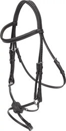 Equiline Trense mit gekreuztem Nasenriemen aus Leder in Schwarz Größe Cob – Bild 1 von 1