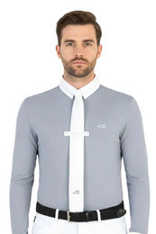 Produktbild von Equiline Turnierhemd Citrec Graffiti Grey Reitshirt für Herren in Grau und Weiß