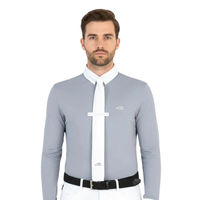 Produktbild von Equiline Turnierhemd Citrec Graffiti Grey Reitshirt für Herren in Grau und Weiß