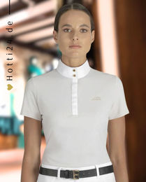 Produktbild von Equiline Turniershirt Elizzye Crystal Grey Reitshirt für Damen in Grau Weiß Sommer
