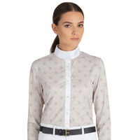 Produktbild von Equiline Turniershirt Emerie Crystal Grey Reitshirt für Damen in Grau und Weiß