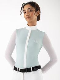 Produktbild von Equiline Turniershirt EQ Eqcubra 261 Damen Reitshirt Weiß Blau