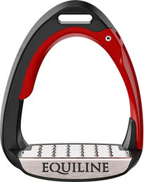 Equiline X-CEL Sicherheitssteigbügel für Springreiter aus Aluminium in Rot – Bild 1 von 3