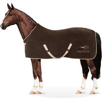 Produktbild von Equinate Abschwitzdecke Nevada Fleece Braun 165cm mit Widerristpolster und Kreuzbegurtung