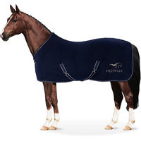 Produktbild von Equinate Abschwitzdecke Nevada Fleece mit Widerristpolster und Kreuzbegurtung Navy 125cm