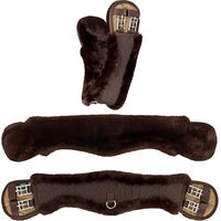 Produktbild von Equinate Anatomischer Mondgurt für Pferde mit synthetischem Lammfell Braun 50cm - 50 cm