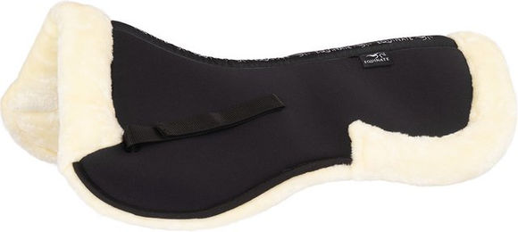 Equinate Austin Memory Foam Sattelpad mit weichem Fell für Pferd und Pony Grösse M Schwarz – Bild 1 von 4