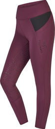Produktbild von Equinate Cleo Damen Reitleggings Vollbesatz mit Handytasche und Ziptasche Weinrot