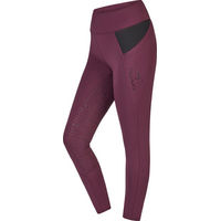 Produktbild von Equinate Cleo Damen Reitleggings Vollbesatz mit Handytasche und Ziptasche Weinrot