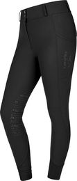 Equinate Damen Reithose Romy mit Kniebesatz, Handytaschen und Glitzerapplikationen, Schwarz, Größe 44 – Bild 1 von 7