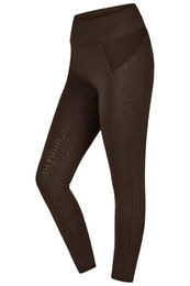 Equinate Damen Reitleggings Cleo Reithose mit Vollbesatz und Handytasche Braun Größe 46 – Bild 1 von 1