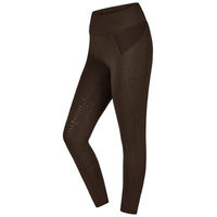 Produktbild von Equinate Damen Reitleggings Cleo Reithose mit Vollbesatz und Handytasche Braun Größe 46