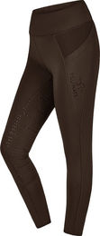 Produktbild von Equinate Damen Reitleggings Cleo Vollbesatz mit Handytasche und Ziptasche Braun