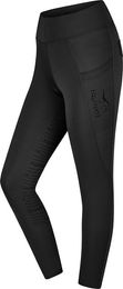 Produktbild von Equinate Damen Reitleggings Jules Vollbesatz mit Handytaschen Schwarz Größe 42