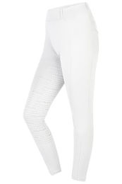 Equinate Damen Reitleggings Myla Weiß Größe 44 mit Vollbesatz und Handytasche aus recyceltem Material – Bild 1 von 4