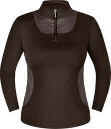 Produktbild von Equinate Damen Reitshirt Glide Funktionsshirt aus recyceltem Polyester Braun Größe S