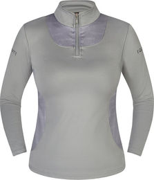 Produktbild von Equinate Damen Reitshirt Glide Funktionsshirt Langarm Grau Größe M aus recyceltem Polyester
