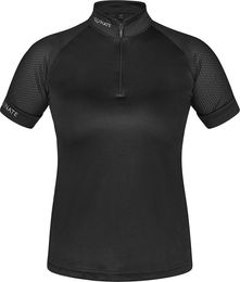 Produktbild von Equinate Damen Reitshirt Lunari mit Stehkragen und Mesh-Ärmeln Schwarz XXL