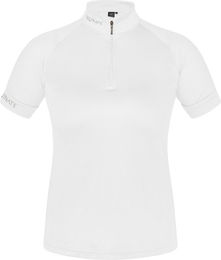 Produktbild von Equinate Damen Reitshirt Lunari mit Stehkragen und Mesh-Ärmeln Weiß Größe L