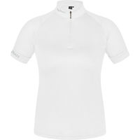 Produktbild von Equinate Damen Reitshirt Lunari mit Stehkragen und Mesh-Ärmeln Weiß Größe L