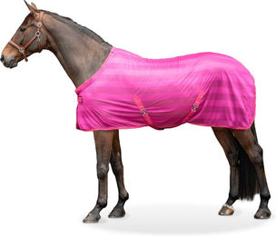 Equinate Fliegendecke Guardian Pferdedecke mit Kreuzbegurtung und Widerristpolster Rosa 125cm – Bild 1 von 4