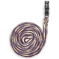 Produktbild von Equinate Führstrick und Anbindestrick Olivia mit Panikhaken Silber-Weinrot