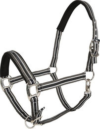 Equinate Halfter Oakley doppelt verstellbar mit Polsterung für Warmblut in Grau-Schwarz – Bild 1 von 1