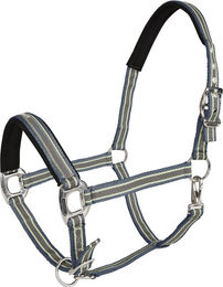Equinate Halfter Oakley Pony doppelt verstellbar mit Polsterung Blau-Silber – Bild 1 von 1