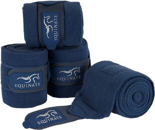 Equinate Harmony Fleece Gamaschen für Warmblut Pferde in Blau – Bild 1 von 7