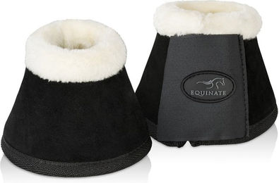 Equinate Hufglocken Sunville Schwarz Größe M mit Wildleder und synthetischem Lammfell 2er Set – Bild 1 von 4