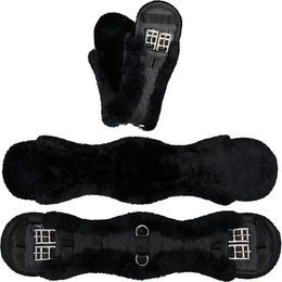 Equinate Kurzgurt Luke anatomisch mit echtem Lammfell Schwarz 60cm – Bild 1 von 7