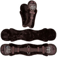 Produktbild von Equinate Kurzgurt Luke anatomisch mit synthetischem Lammfell Braun 70 cm - 70 cm