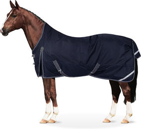 Equinate Oakland Regendecke für Pferde mit Fleeceinnenfutter Navy 155cm – Bild 1 von 4