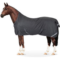 Produktbild von Equinate Oakland Regendecke für Pferde wasserdicht mit Fleeceinnenfutter Grau 165cm - 165 cm