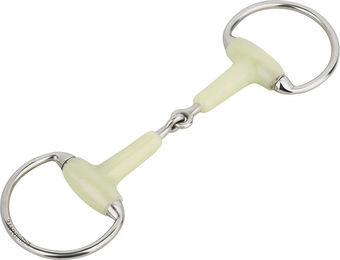Equinate Olivenkopfgebiss mit Apfelgeschmack aus Edelstahl 18mm einfach gebrochen 14,5cm – Bild 1 von 6