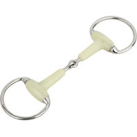Produktbild von Equinate Olivenkopfgebiss mit Apfelgeschmack aus Edelstahl 18mm einfach gebrochen 14,5cm