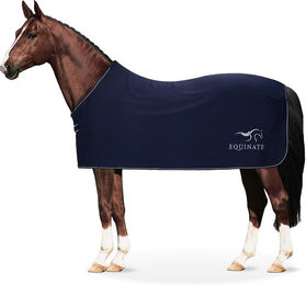 Equinate Pferdedecke Orlando Abschwitzdecke aus Fleece mit Widerristpolster Navy Blau 135cm - 135 cm – Bild 1 von 2
