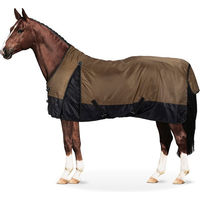 Produktbild von Equinate Regendecke Diamond mit Fleeceinnenfutter für Pferde Braun 165cm