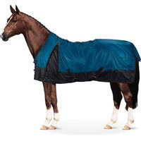 Produktbild von Equinate Regendecke Diamond mit Fleeceinnenfutter und erweiterter Schulterfreiheit 165cm Petrol