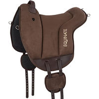Produktbild von Equinate Reitpad Hamilton Bareback Pad für Pferde aus synthetischem Wildleder in Braun mit Neopren Unterseite Größe L
