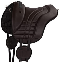Equinate Reitpad Stella Bareback Pad aus Kunstleder Braun für Ponys – Bild 1 von 3