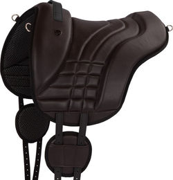 Equinate Reitpad Stella Bareback Pad für Pferde aus braunem Kunstleder mit Neopren Unterseite – Bild 1 von 3